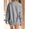 imageSHEWIN Womens Reverse Seam SnapButton Henley Sweatshirt Casual Loose High Low Split Pullover TopsGrey