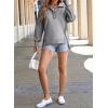 imageSHEWIN Womens Reverse Seam SnapButton Henley Sweatshirt Casual Loose High Low Split Pullover TopsGrey