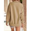 imageSHEWIN Womens Reverse Seam SnapButton Henley Sweatshirt Casual Loose High Low Split Pullover TopsKhaki