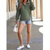 imageSHEWIN Womens Reverse Seam SnapButton Henley Sweatshirt Casual Loose High Low Split Pullover TopsMoss Green