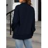 imageSHEWIN Womens Reverse Seam SnapButton Henley Sweatshirt Casual Loose High Low Split Pullover TopsNavy Blue