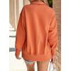 imageSHEWIN Womens Reverse Seam SnapButton Henley Sweatshirt Casual Loose High Low Split Pullover TopsOrange