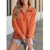 imageSHEWIN Womens Reverse Seam SnapButton Henley Sweatshirt Casual Loose High Low Split Pullover TopsOrange