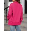 imageSHEWIN Womens Reverse Seam SnapButton Henley Sweatshirt Casual Loose High Low Split Pullover TopsRose Red