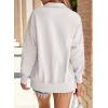 imageSHEWIN Womens Reverse Seam SnapButton Henley Sweatshirt Casual Loose High Low Split Pullover TopsWhite