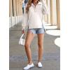 imageSHEWIN Womens Reverse Seam SnapButton Henley Sweatshirt Casual Loose High Low Split Pullover TopsWhite