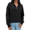 imageSHEWIN Womens Sweatshirt Casual Long Sleeve Half Zip Pullover Lightweight Sweatshirts Tops Fall Fashion Outfits 2025Black