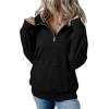 imageSHEWIN Womens Sweatshirt Casual Long Sleeve Half Zip Pullover Lightweight Sweatshirts Tops Fall Fashion Outfits 2025Black
