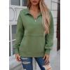imageSHEWIN Womens Sweatshirt Casual Long Sleeve Half Zip Pullover Lightweight Sweatshirts Tops Fall Fashion Outfits 2025Green