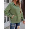 imageSHEWIN Womens Sweatshirt Casual Long Sleeve Half Zip Pullover Lightweight Sweatshirts Tops Fall Fashion Outfits 2025Green