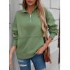 imageSHEWIN Womens Sweatshirt Casual Long Sleeve Half Zip Pullover Lightweight Sweatshirts Tops Fall Fashion Outfits 2025Green