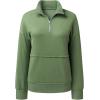 imageSHEWIN Womens Sweatshirt Casual Long Sleeve Half Zip Pullover Lightweight Sweatshirts Tops Fall Fashion Outfits 2025Green