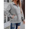 imageSHEWIN Womens Sweatshirt Casual Long Sleeve Half Zip Pullover Lightweight Sweatshirts Tops Fall Fashion Outfits 2025Grey