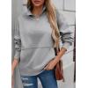 imageSHEWIN Womens Sweatshirt Casual Long Sleeve Half Zip Pullover Lightweight Sweatshirts Tops Fall Fashion Outfits 2025Grey