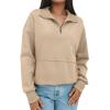 imageSHEWIN Womens Sweatshirt Casual Long Sleeve Half Zip Pullover Lightweight Sweatshirts Tops Fall Fashion Outfits 2025Khaki