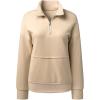 imageSHEWIN Womens Sweatshirt Casual Long Sleeve Half Zip Pullover Lightweight Sweatshirts Tops Fall Fashion Outfits 2025Khaki