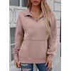 imageSHEWIN Womens Sweatshirt Casual Long Sleeve Half Zip Pullover Lightweight Sweatshirts Tops Fall Fashion Outfits 2025Light Pink
