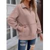 imageSHEWIN Womens Sweatshirt Casual Long Sleeve Half Zip Pullover Lightweight Sweatshirts Tops Fall Fashion Outfits 2025Light Pink