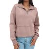imageSHEWIN Womens Sweatshirt Casual Long Sleeve Half Zip Pullover Lightweight Sweatshirts Tops Fall Fashion Outfits 2025Light Pink