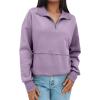imageSHEWIN Womens Sweatshirt Casual Long Sleeve Half Zip Pullover Lightweight Sweatshirts Tops Fall Fashion Outfits 2025Purple