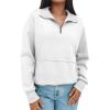 imageSHEWIN Womens Sweatshirt Casual Long Sleeve Half Zip Pullover Lightweight Sweatshirts Tops Fall Fashion Outfits 2025White