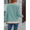 imageSHEWIN Womens Sweatshirt Casual Long Sleeve Lightweight Crewneck Sweatshirts Loose Solid Contrast Trim Pullover TopsSoft Aqua