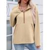 imageSHEWIN Womens Sweatshirt Lightweight Mock Neck sweatshirt Sweatshirts for Women Half Zip Pullover Fall Clothes for Women 2025Beige
