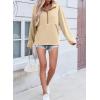 imageSHEWIN Womens Sweatshirt Lightweight Mock Neck sweatshirt Sweatshirts for Women Half Zip Pullover Fall Clothes for Women 2025Beige