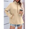 imageSHEWIN Womens Sweatshirt Lightweight Mock Neck sweatshirt Sweatshirts for Women Half Zip Pullover Fall Clothes for Women 2025Beige