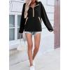 imageSHEWIN Womens Sweatshirt Lightweight Mock Neck sweatshirt Sweatshirts for Women Half Zip Pullover Fall Clothes for Women 2025Black