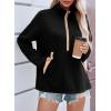 imageSHEWIN Womens Sweatshirt Lightweight Mock Neck sweatshirt Sweatshirts for Women Half Zip Pullover Fall Clothes for Women 2025Black