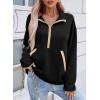 imageSHEWIN Womens Sweatshirt Lightweight Mock Neck sweatshirt Sweatshirts for Women Half Zip Pullover Fall Clothes for Women 2025Black