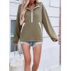 imageSHEWIN Womens Sweatshirt Lightweight Mock Neck sweatshirt Sweatshirts for Women Half Zip Pullover Fall Clothes for Women 2025Green