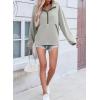 imageSHEWIN Womens Sweatshirt Lightweight Mock Neck sweatshirt Sweatshirts for Women Half Zip Pullover Fall Clothes for Women 2025Grey