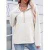 imageSHEWIN Womens Sweatshirt Lightweight Mock Neck sweatshirt Sweatshirts for Women Half Zip Pullover Fall Clothes for Women 2025White