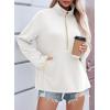 imageSHEWIN Womens Sweatshirt Lightweight Mock Neck sweatshirt Sweatshirts for Women Half Zip Pullover Fall Clothes for Women 2025White