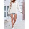 imageSHEWIN Womens Sweatshirt Lightweight Mock Neck sweatshirt Sweatshirts for Women Half Zip Pullover Fall Clothes for Women 2025White