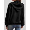 imageSHEWIN Womens Zip Up Hoodies Oversized Sweatshirt Fall Fashion Outfits 2025 Casual Waffle Hooded JacketsBlack