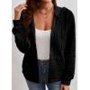 imageSHEWIN Womens Zip Up Hoodies Oversized Sweatshirt Fall Fashion Outfits 2025 Casual Waffle Hooded JacketsBlack