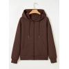 imageSHEWIN Womens Zip Up Hoodies Oversized Sweatshirt Fall Fashion Outfits 2025 Casual Waffle Hooded JacketsBrown
