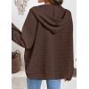 imageSHEWIN Womens Zip Up Hoodies Oversized Sweatshirt Fall Fashion Outfits 2025 Casual Waffle Hooded JacketsBrown