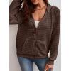 imageSHEWIN Womens Zip Up Hoodies Oversized Sweatshirt Fall Fashion Outfits 2025 Casual Waffle Hooded JacketsBrown