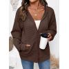 imageSHEWIN Womens Zip Up Hoodies Oversized Sweatshirt Fall Fashion Outfits 2025 Casual Waffle Hooded JacketsBrown