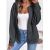 imageSHEWIN Womens Zip Up Hoodies Oversized Sweatshirt Fall Fashion Outfits 2025 Casual Waffle Hooded JacketsDark Grey