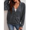 imageSHEWIN Womens Zip Up Hoodies Oversized Sweatshirt Fall Fashion Outfits 2025 Casual Waffle Hooded JacketsDark Grey