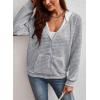 imageSHEWIN Womens Zip Up Hoodies Oversized Sweatshirt Fall Fashion Outfits 2025 Casual Waffle Hooded JacketsGrey