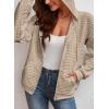 imageSHEWIN Womens Zip Up Hoodies Oversized Sweatshirt Fall Fashion Outfits 2025 Casual Waffle Hooded JacketsKhaki