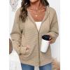 imageSHEWIN Womens Zip Up Hoodies Oversized Sweatshirt Fall Fashion Outfits 2025 Casual Waffle Hooded JacketsKhaki