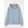 imageSHEWIN Womens Zip Up Hoodies Oversized Sweatshirt Fall Fashion Outfits 2025 Casual Waffle Hooded JacketsLight Blue