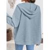 imageSHEWIN Womens Zip Up Hoodies Oversized Sweatshirt Fall Fashion Outfits 2025 Casual Waffle Hooded JacketsLight Blue